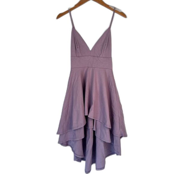 Windsor Violet Triangle Bodice High Low Layered Swirl Skirt Dress Size Small - Picture 1 of 12